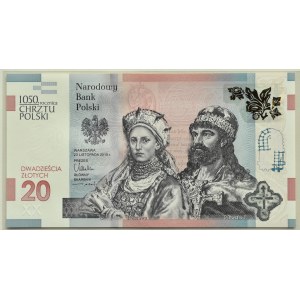 Polska, 1050-lat Chrztu Polski, 20 złotych 2015, Warszawa, UNC