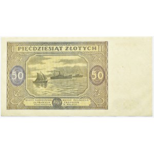 Polska, RP, 50 złotych 1946, seria A, Warszawa, UNC/UNC-, rzadkie