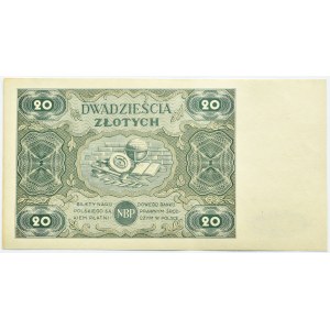 Polska, RP, 20 złotych 1947, seria A, Warszawa, PIĘKNE