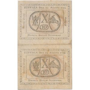 10 groszy 1794 - nierozcięte 2 szt. = 20 groszy