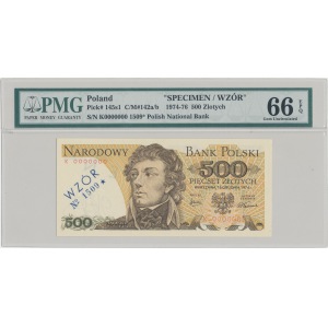 WZÓR 500 złotych 1974 - K 0000000 No. 1509 - PMG 66 EPQ