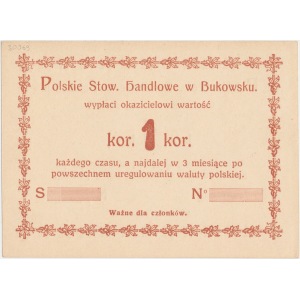 Bukowsko, Polskie Stow. Handlowe 1 kr. (1919,1920)