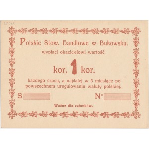 Bukowsko, Polskie Stow. Handlowe 1 kr. (1919,1920)
