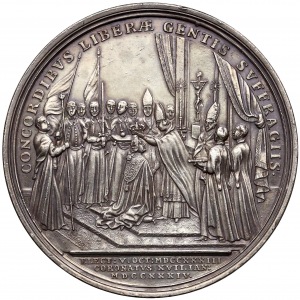 August III Sas, medal koronacyjny 1734 - ex. HERSTAL