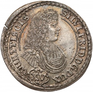 Sylwiusz Fryderyk, 15 krajcarów Oleśnica 1678 FCV - b. rzadkie i piękne