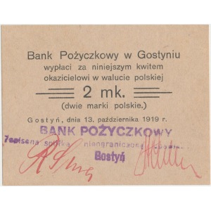 Gostyń, Bank Pożyczkowy 2 mk 1919