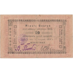 Gostyń, Magistrat 20 mk 1919 - rzadki, wysoki nominał