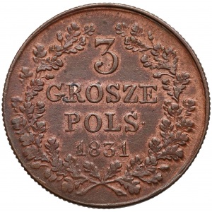 Powstanie Listopadowe, 3 grosze 1831 KG