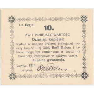 Łowicz, Emil Balcer 10 kop. 1914