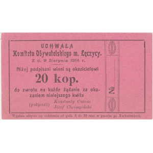 Łęczyca, Komitet Obywatelski 20 kop. 1914