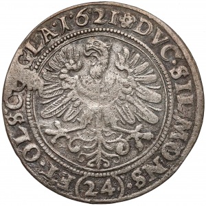 Henryk Wacław i Karol Fryderyk, 24 krajcary Oleśnica 1621 BH - orzeł