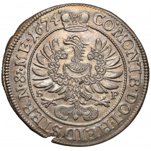 Sylwiusz Fryderyk, 6 krajcarów Oleśnica 1674 SP - piękne