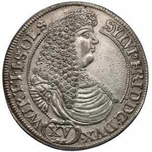 Sylwiusz Fryderyk, 15 krajcarów Oleśnica 1675 SP