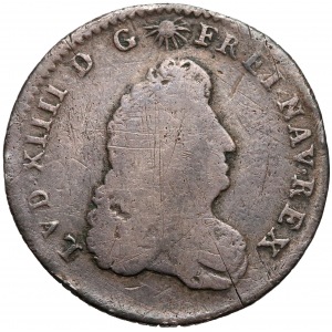 France, Louis XIV, 1/8 Ecu Carambole 1686