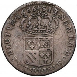 France, Louis XIV, 1/8 Ecu Carambole 1686