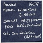 Jan II Kazimierz, medal na 200-lecie przyłączenia Prus do Polski 1654 r. - Höhn