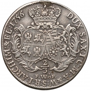 August III Sas, Gulden (2/3 talara) 1756 FWóF