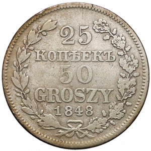 25 kopiejek = 50 groszy 1848 MW, Warszawa