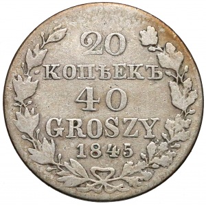 20 kopiejek = 40 groszy 1845 MW, Warszawa - rzadkie