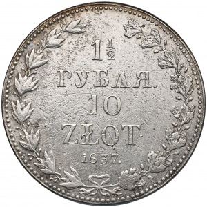 1-1/2 rubla = 10 złotych 1837 MW, Warszawa - małe cyfry