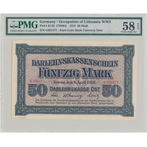 Kowno 50 marek 1918 - G - PMG 58 EPQ