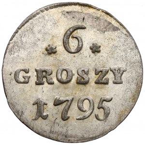 Poniatowski, 6 groszy 1795 - piękne 