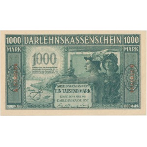 Kowno 1.000 marek 1918 numeracja 7-cyfr