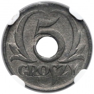 Generalna Gubernia, 5 groszy 1939 - NGC MS64