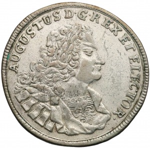 August II Mocny, 2/3 talara (gulden) Drezno 1709 ILH - rzadkie