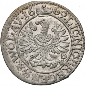 Chrystian wołowski, 3 krajcary Brzeg 1669 CB