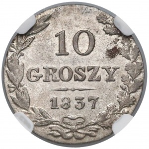 10 groszy 1837 MW, Warszawa - NGC AU58