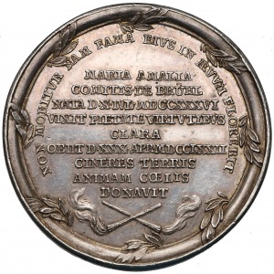Poniatowski, medal Na pamiątkę śmierci Marii Amalii 1772 r.