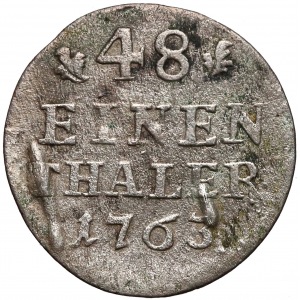 August III Sas, 1/48 talara Grünthal 1763-C - małe listki