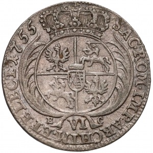 August III Sas, Szóstak Lipsk 1755 EC - szerokie popiersie