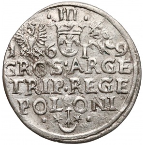 Zygmunt III Waza, Trojak Kraków 1619 - błąd REGE - b. rzadki