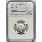 Hungary, Ferdinand V, 10 kreuzer 1846-B - NGC MS63 PL