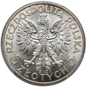 Głowa Kobiety 5 złotych 1932 Londyn - PCGS MS62