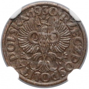 1 grosz 1930 - NGC MS63 BN