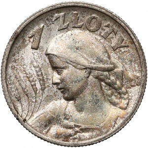 Kobieta i kłosy 1 złoty 1925 - bez pazura