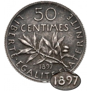 Francja, 50 centimes 1897 - flan matte
