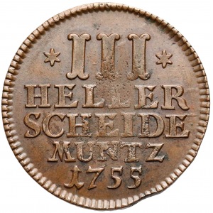 Germany, Hessen-Cassel, 3 heller 1755