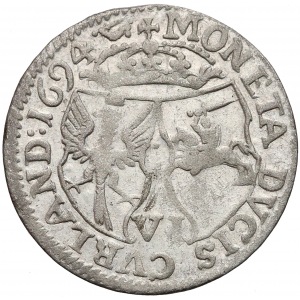 Kurlandia, Fryderyk Kazimierz, Szóstak Mitawa 1694 - ładny
