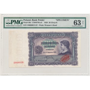 20 złotych 1928 - PMG 63 NET