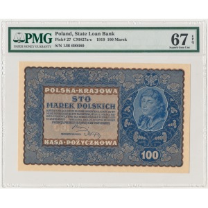 100 mkp 08.1919, Mił.27c - PMG 67 EPQ