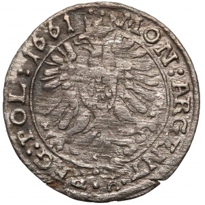Jan II Kazimierz, 3 krajcary Opole 1661 TT - IOAN - rzadkie