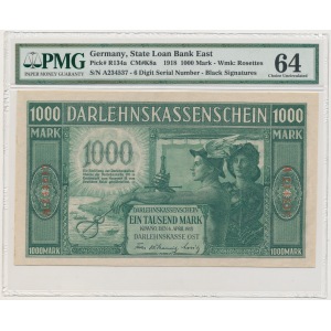 Kowno 1.000 marek 1918 numeracja 6-cyfr - PMG 64