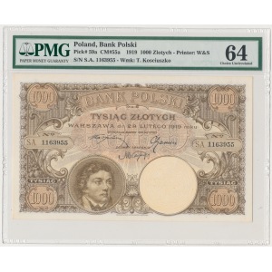 1.000 złotych 1919 - PMG 64