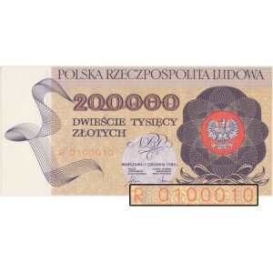 200.000 złotych 1989 - R 0100010 - numer radarowy