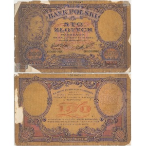 PROJEKT 100 złotych 1919 - awers i rewers - UNIKAT