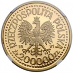 PRÓBA 200.000 złotych 1991 Jan Paweł II - Ołtarz - NGC PF69 UC